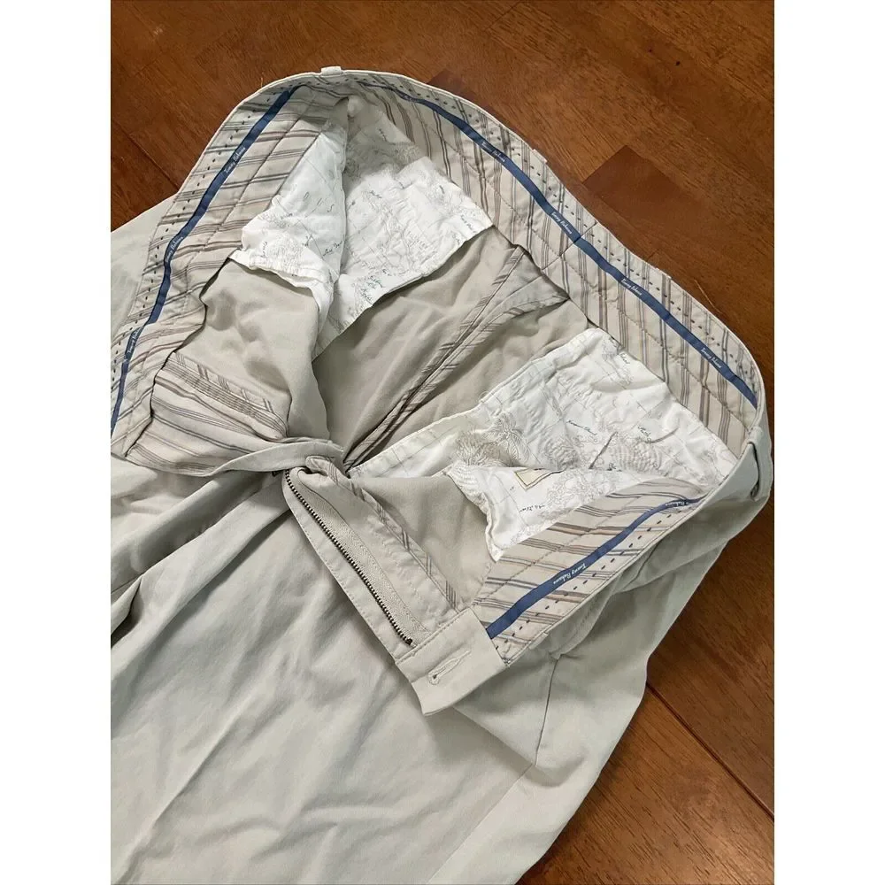 TOMMY BAHAMA MENS BEIGE TAN STRAIGHT COTTON LYOCELL SPANDEX BLEND PANTS SZ 36